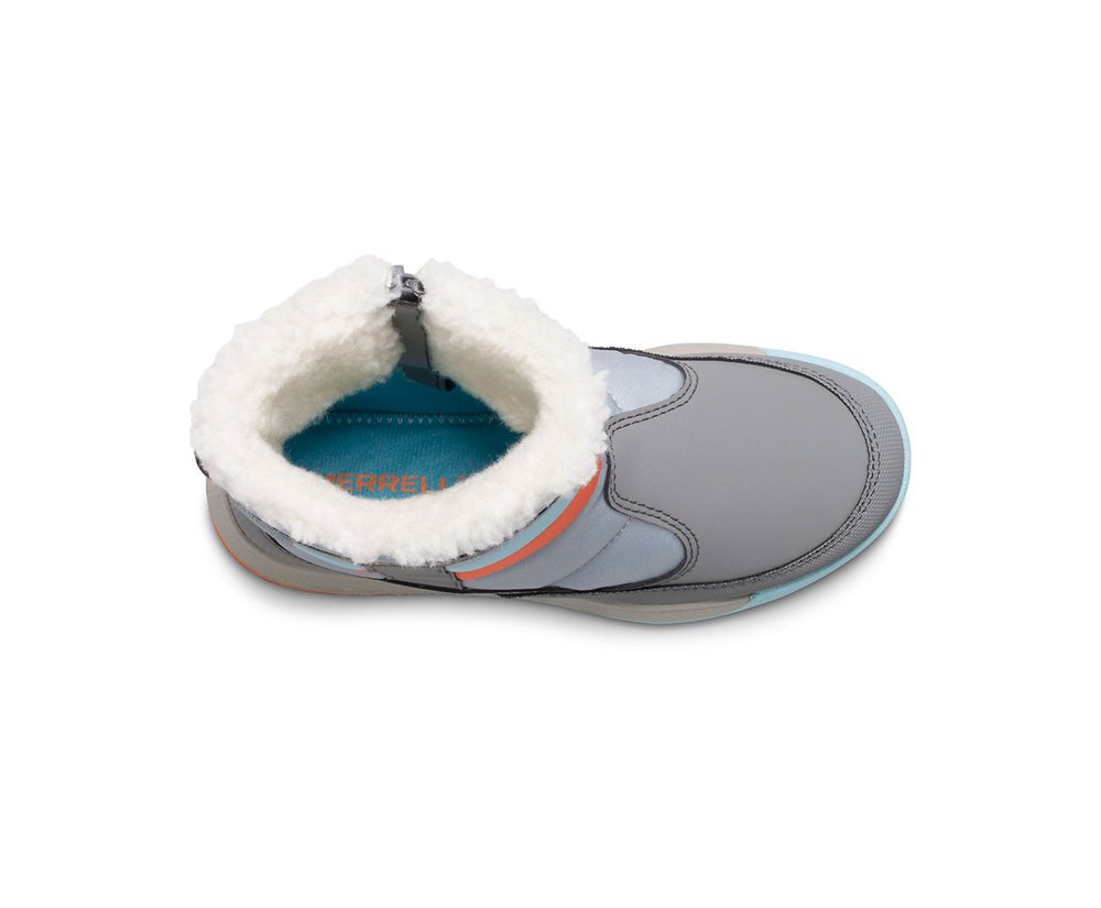 Merrell Boots Grey/Silver/Turquoise - Alpine Puffer Waterproof - Kids 53ENXVZPM